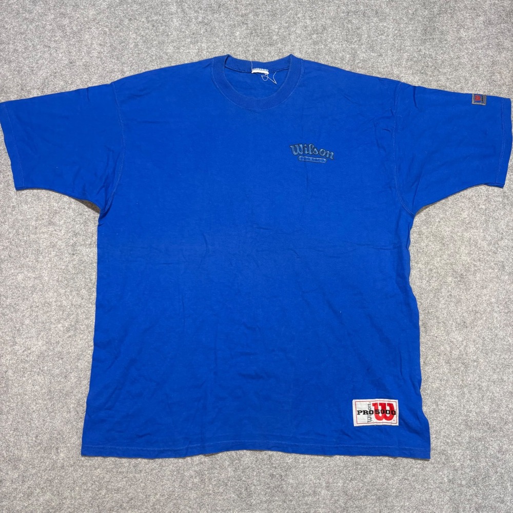 Vintage Wilson Pro 5000 T-Shirt Mens Blue Short Sleeve Athletic Crew Neck XL